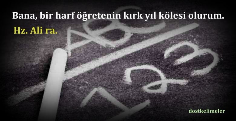 Eğitim ile ilgili sözler Hz. Ali ra.
