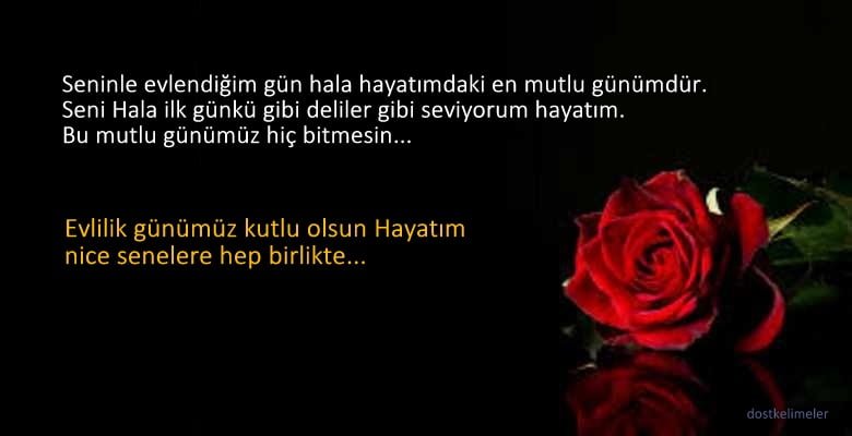 Evlilik yıldönümü mesajları resimli