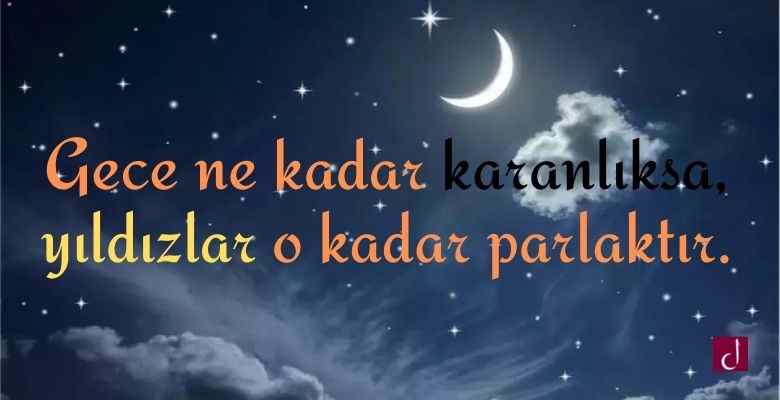 Gece ile ilgili resimli sözler