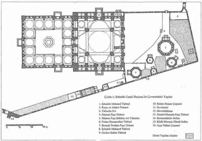 Şehzade Camii 1 Şehzade cami planı