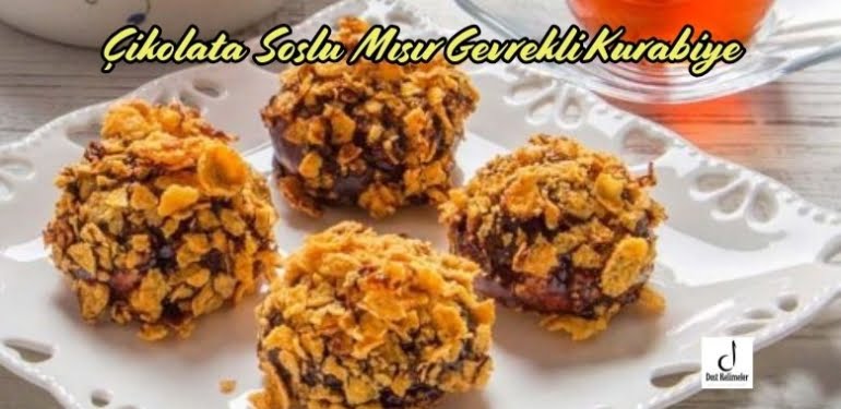 Çikolata Soslu Mısır Gevrekli Kurabiye